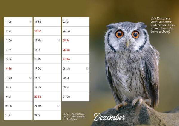 Monatstischkalender zum Aufstellen DIN A5 quer – Bild 14