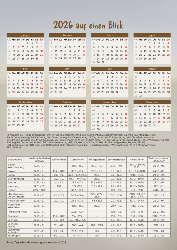Kalender Wildlife 2026 – Bild 14